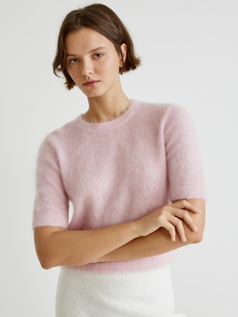 джемпер с коротким рукавом из смесовой шерсти фотография