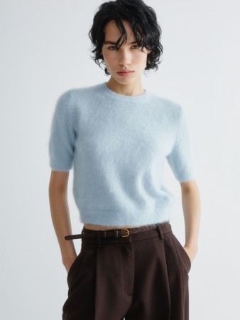 джемпер с коротким рукавом из смесовой шерсти фотография