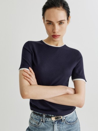 джемпер с коротким рукавом из смесовой вискозы фотография