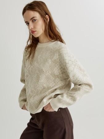 джемпер с жаккардовым змеиным принтом - женская одежда, обувь и аксессуары жаккардовая 