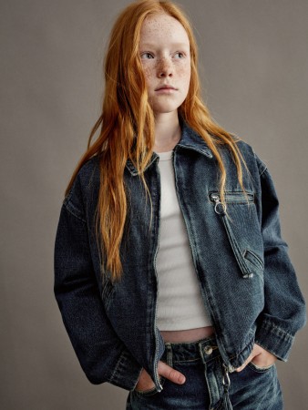 джинсовая куртка на молнии для девочек - куртки джинсовые 