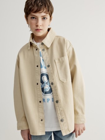 джинсовая рубашка оверсайз детская - детские блузы и рубашки из твила 