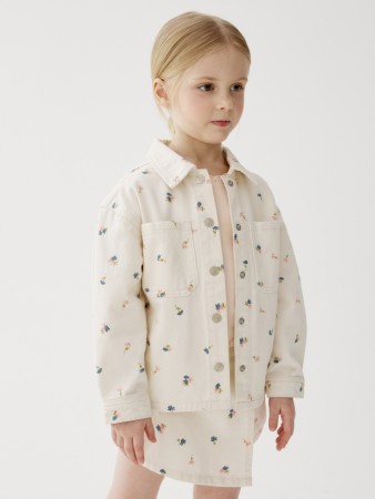 джинсовая рубашка с принтом для девочек фотография