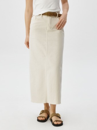 джинсовая юбка макси с разрезами - женские юбки из твила 