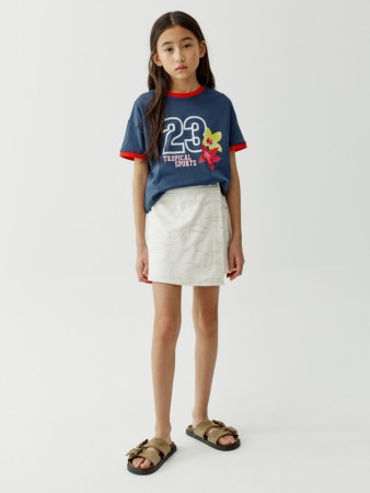 джинсовая юбка-шорты с вышивкой для девочек фотография