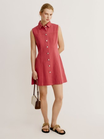 джинсовое мини-платье - женские платья приталенные 