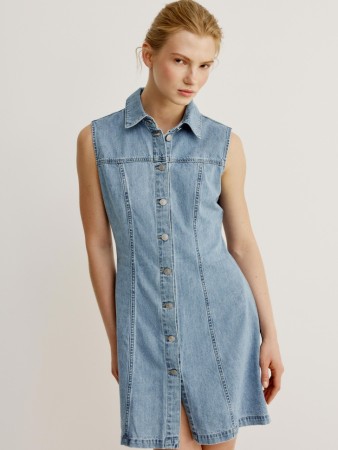 джинсовое мини-платье - женские платья приталенные 