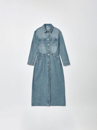 джинсовое платье макси премиум качества фотография