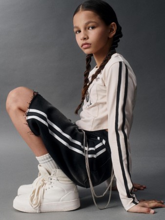 джинсовые шорты-бермуды с лампасами для девочек фотография