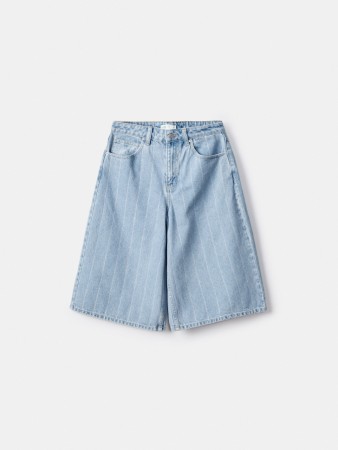 джинсовые шорты-бермуды со средней посадкой - женская одежда хлопковая 