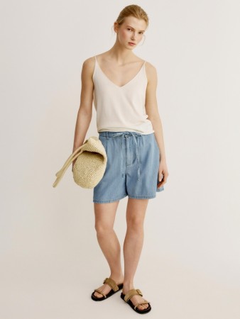 джинсовые шорты из смесового лиоцелла - женские шорты