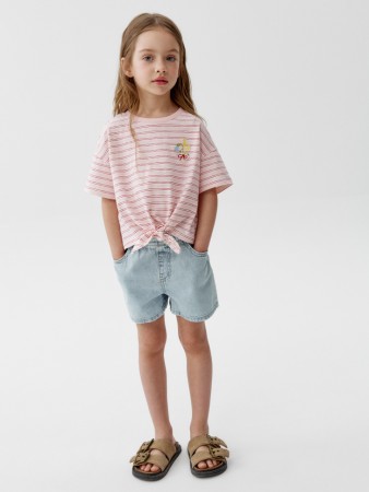джинсовые шорты на резинке для девочек - детская одежда sela 