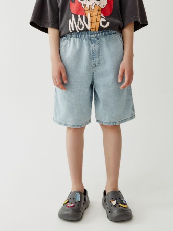 джинсовые шорты на резинке для мальчиков - детские шорты с карманами 