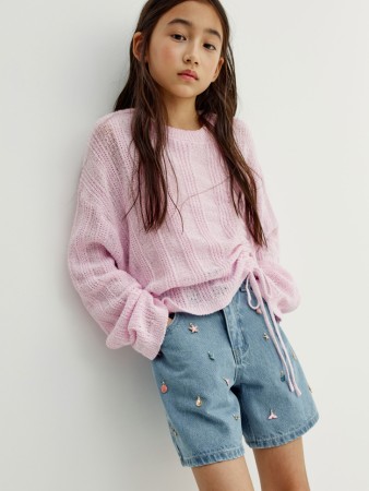 джинсовые шорты с декором для девочек - детская одежда для детей 