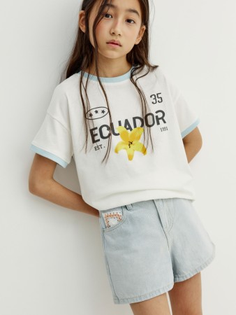 джинсовые шорты с карманами кроше для девочек - детская одежда для детей 