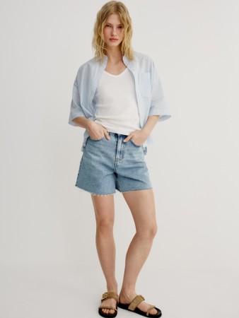 джинсовые шорты с необработанным краем - женские шорты