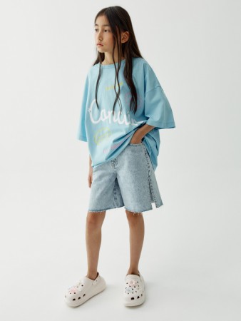 джинсовые шорты с разрезами для девочек - детские шорты с разрезом 