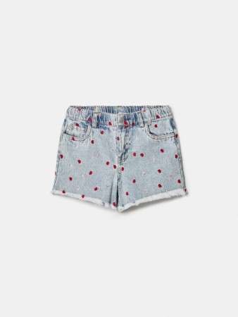 джинсовые шорты с вышивкой для девочек - детские шорты с бахромой 