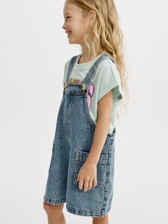 джинсовый комбинезон для девочек - детские комбинезоны короткие 