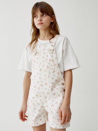 джинсовый комбинезон с принтом для девочек - детская одежда sela 