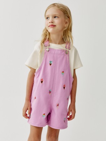 джинсовый комбинезон с вышивкой для девочек - детская одежда sela 