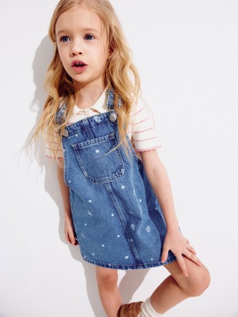 джинсовый сарафан с принтом для девочек - детские платья и сарафаны sela 