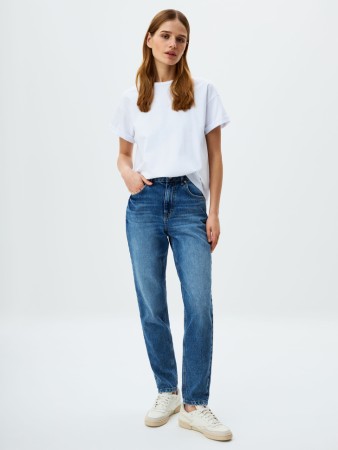 джинсы 404 mom fit из органического хлопка - женская одежда, обувь и аксессуары льняная 