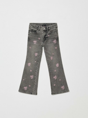 джинсы bootcut для девочек с вышивкой  x смешарики - детская одежда, обувь и аксессуары для всех возрастов на резинке 