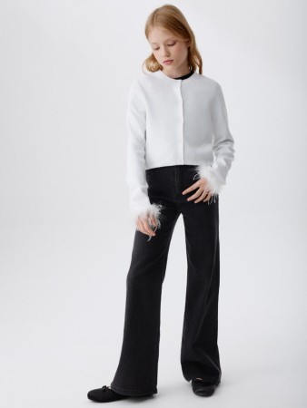 джинсы bootcut с люрексом для девочек - джинсы и брюки новогодние 