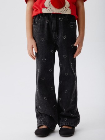 джинсы bootcut со стразами для девочек фотография