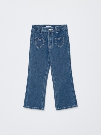 джинсы flare с карманами в форме сердец для девочек - детская одежда, обувь и аксессуары для всех возрастов из денима 