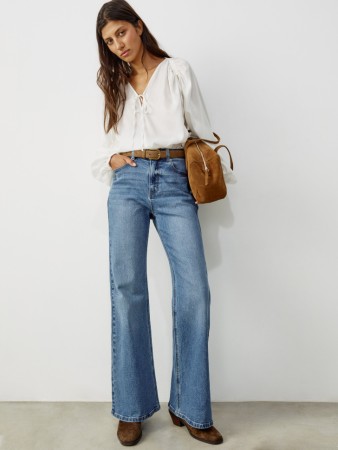 джинсы клеш со средней посадкой - женские джинсы для взрослых 