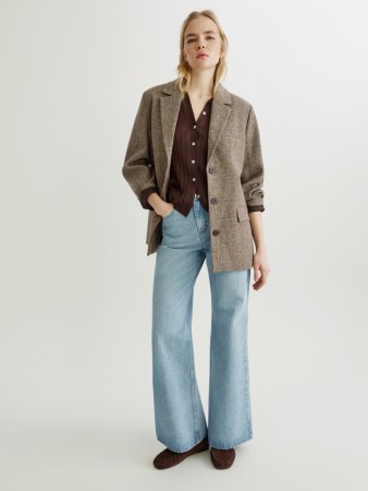 джинсы клеш со средней посадкой - женская одежда, обувь и аксессуары джинсовая 