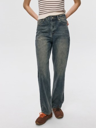 джинсы straight fit  с тинтом - женские джинсы женские 