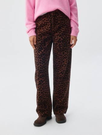 джинсы straight с флоковым лео принтом фотография