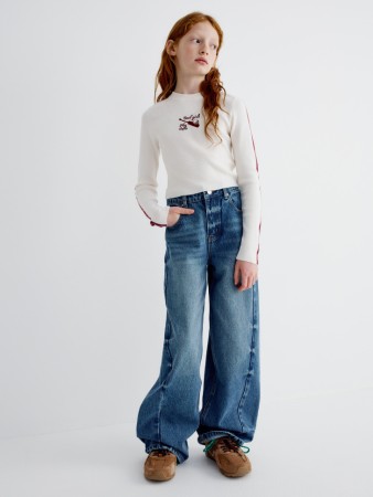 джинсы wide leg для девочек - детская одежда, обувь и аксессуары для всех возрастов с поясом 