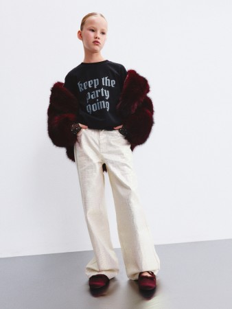 джинсы wide leg с анималистичным принтом для девочек - детская одежда, обувь и аксессуары широкая 