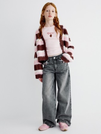 джинсы wide leg с градиентом для девочек - детская одежда из денима 