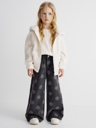 джинсы wide leg с принтом для девочек фотография