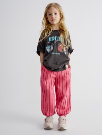 джоггеры для девочек с вышивкой  x союзмультфильм - детские джоггеры хлопковые 