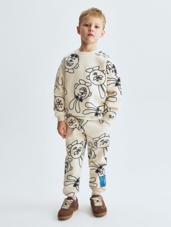 джоггеры для мальчиков с принтом  x смешарики - детские джоггеры утепленные 
