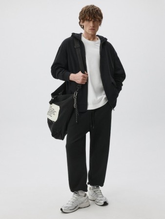 джоггеры из футера с начесом - джоггеры на кулиске 