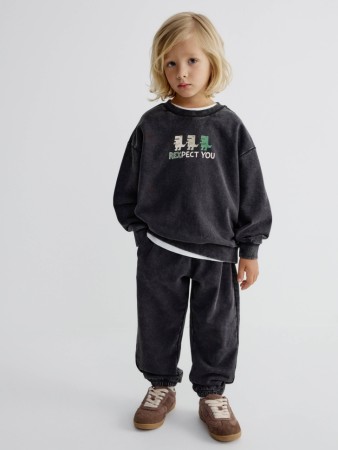 джоггеры с эффектом кислотной стирки детские - джинсы и брюки однотонные 