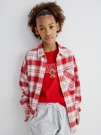 фланелевая рубашка оверсайз в клетку для девочек - детская одежда, обувь и аксессуары для всех возрастов для девочек 