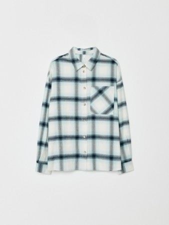 фланелевая рубашка оверсайз в клетку для девочек - детская одежда, обувь и аксессуары в клетку 