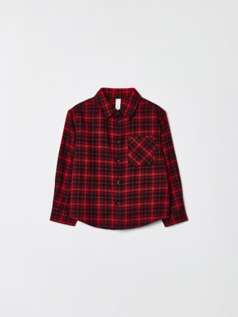 фланелевая рубашка в клетку для мальчиков - блузы и рубашки на застежке 