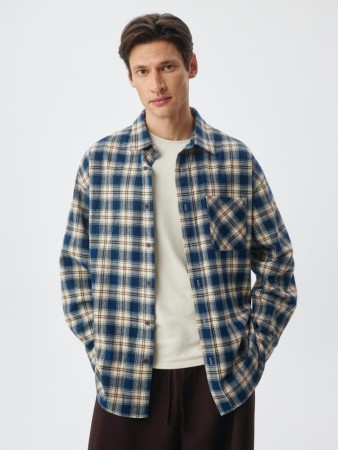 фланелевая рубашка в клетку - мужская одежда фланелевая 