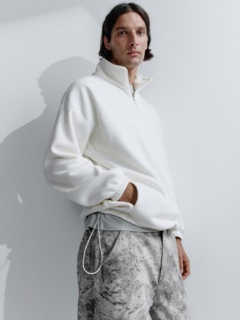 флисовая толстовка oversize fit - мужская одежда с воротником по распродаже