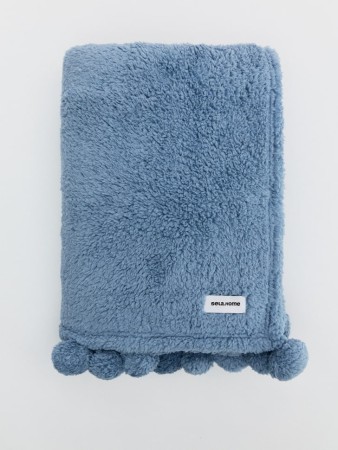 флисовый плед с помпонами детский - товары для дома флисовые 