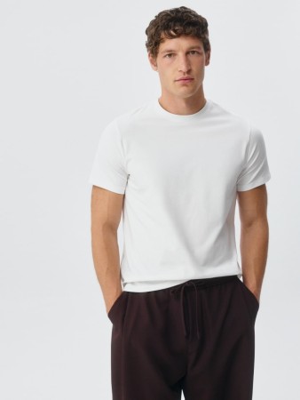 футболка adam slim fit базовая - мужская одежда, обувь и аксессуары хлопковая 